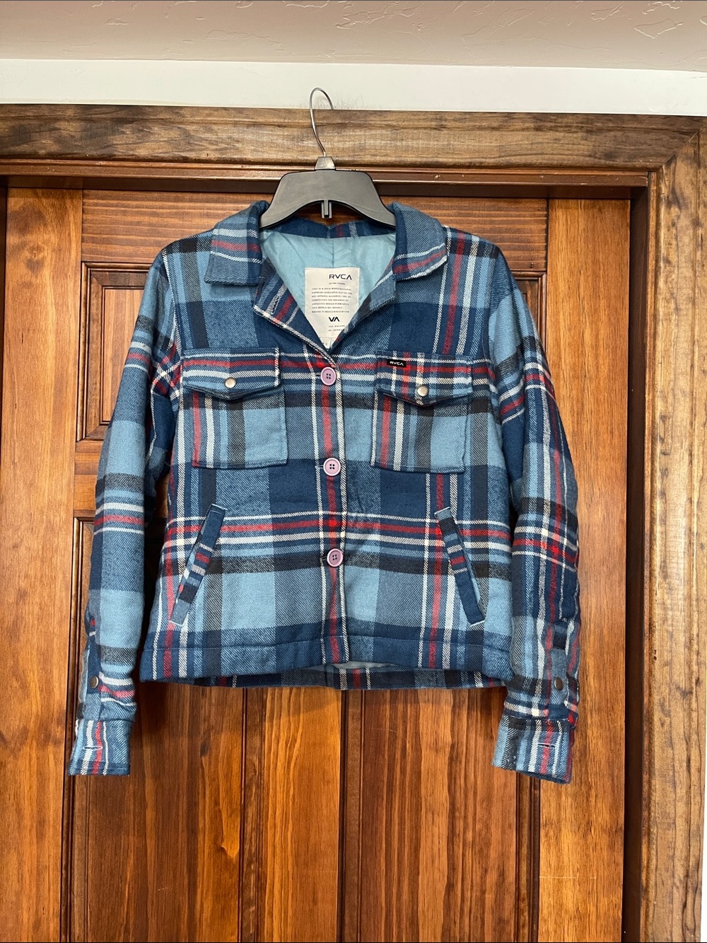 RVCA women’s cropped flannel jacket XS